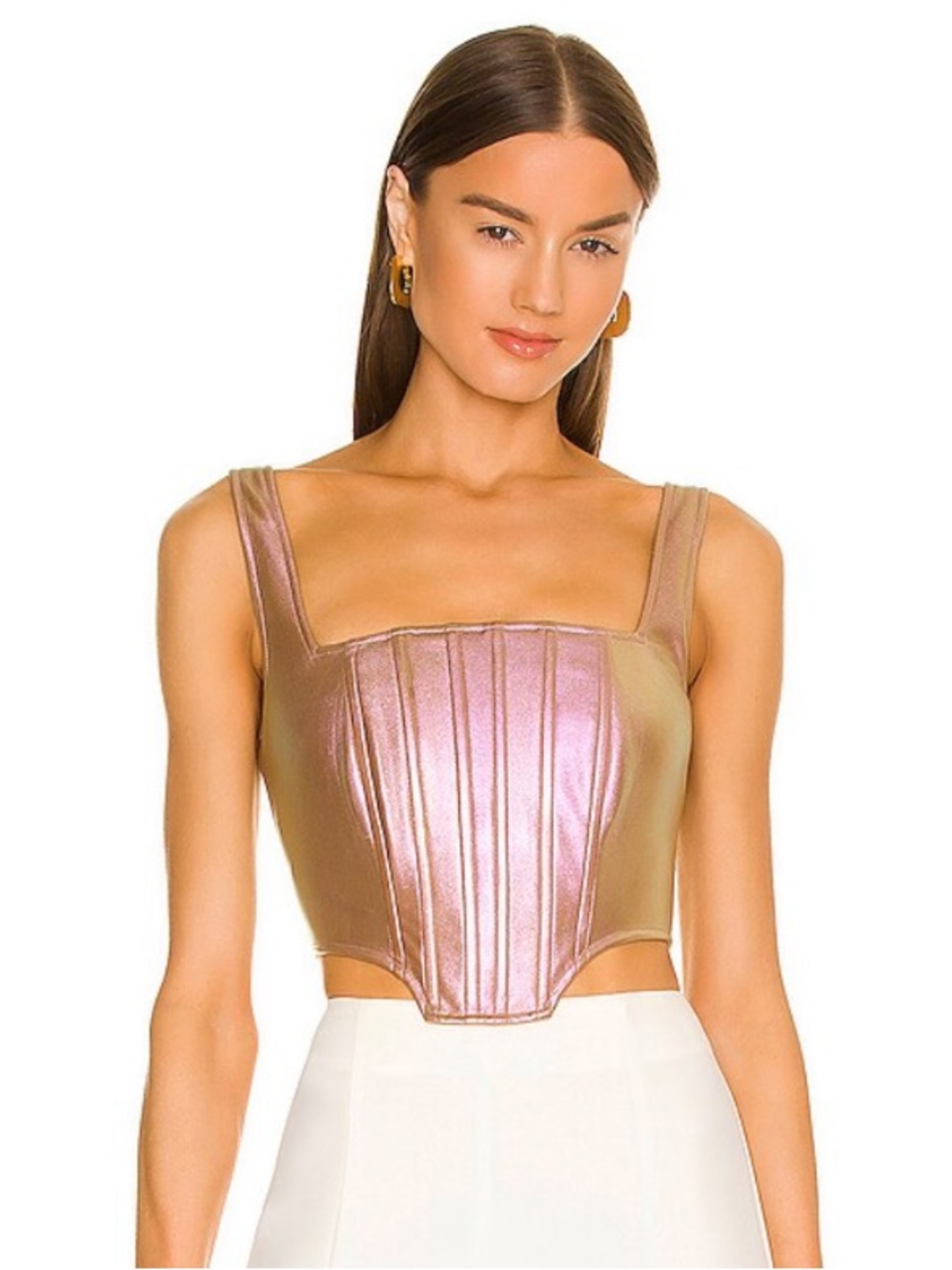 NICHOLAS Pia Top in Metallic Rose